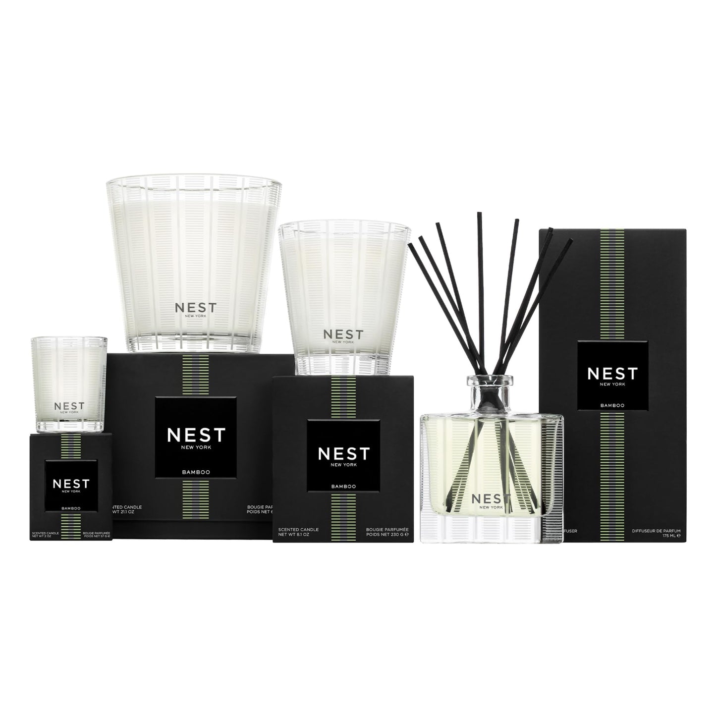 NEST New York Reed Diffuser, Bamboo - 5.9 fl oz - Fragrance for Up to 90 Days - Reusable