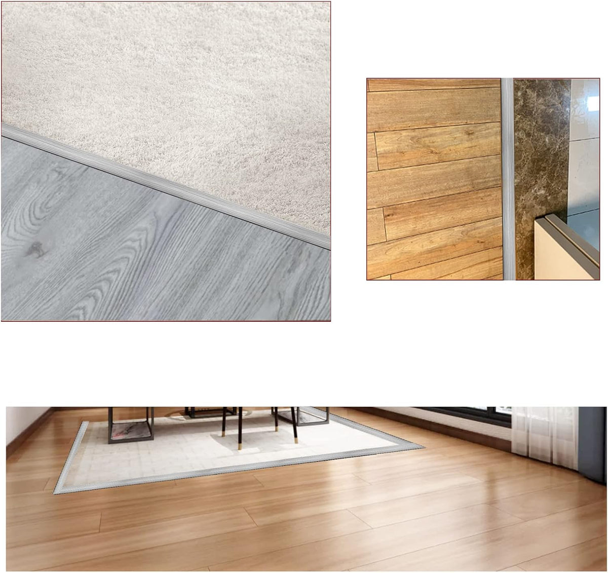 Floor/Door Flat Transition Strip & Self Adhesive Floor Vinyl Floor Edge Trim Laminate Floor Gap