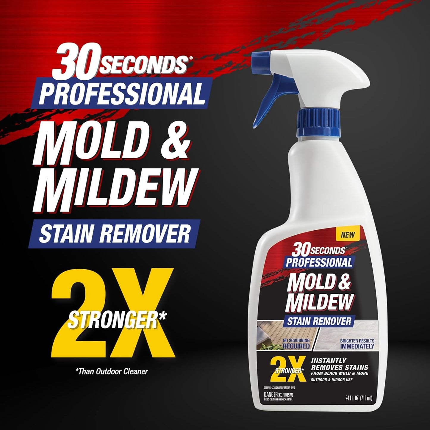 30 SECONDS Pro Mold and Mildew Stain Remover | Scrub Free | Brighter Results Instantly | Ready To