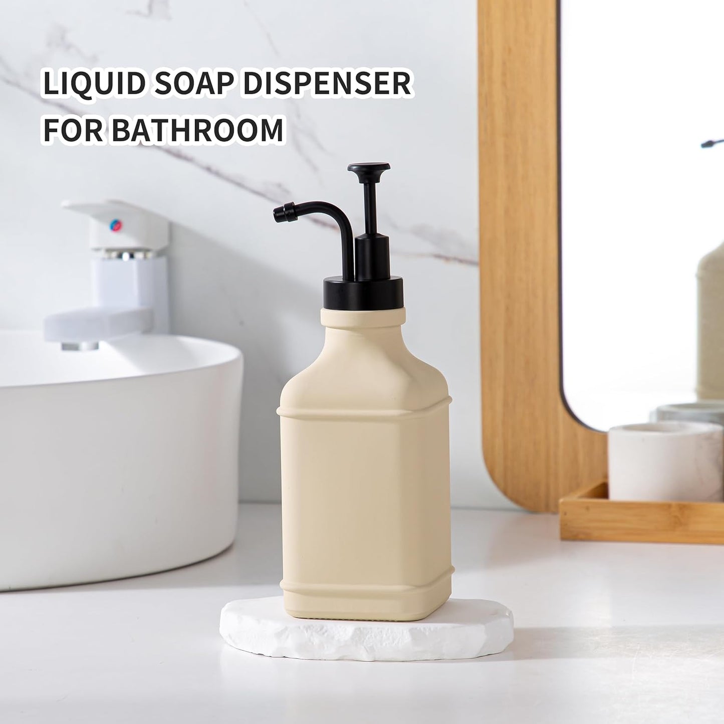 Enra Glass Soap Dispenser with Clear Window,12oz Matte Stainless Steel Hand Pump Dispenser,Hand and