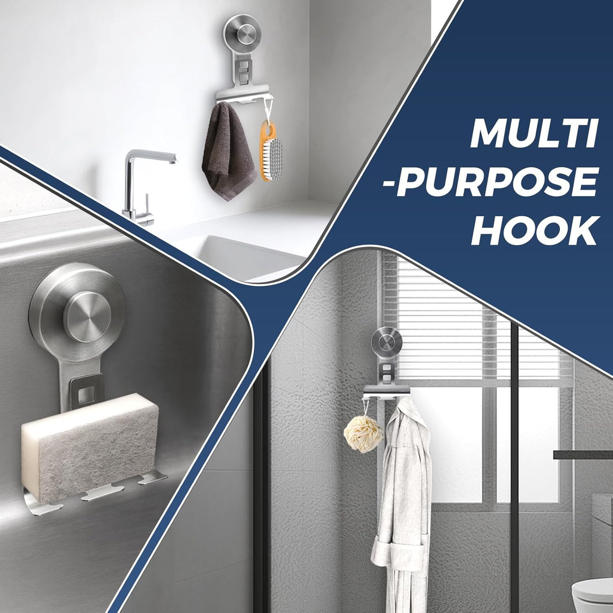 Suction Cup Razor Holder for Shower Wall 2 Pack,Heavy-Duty 15lbs Suction Hooks for