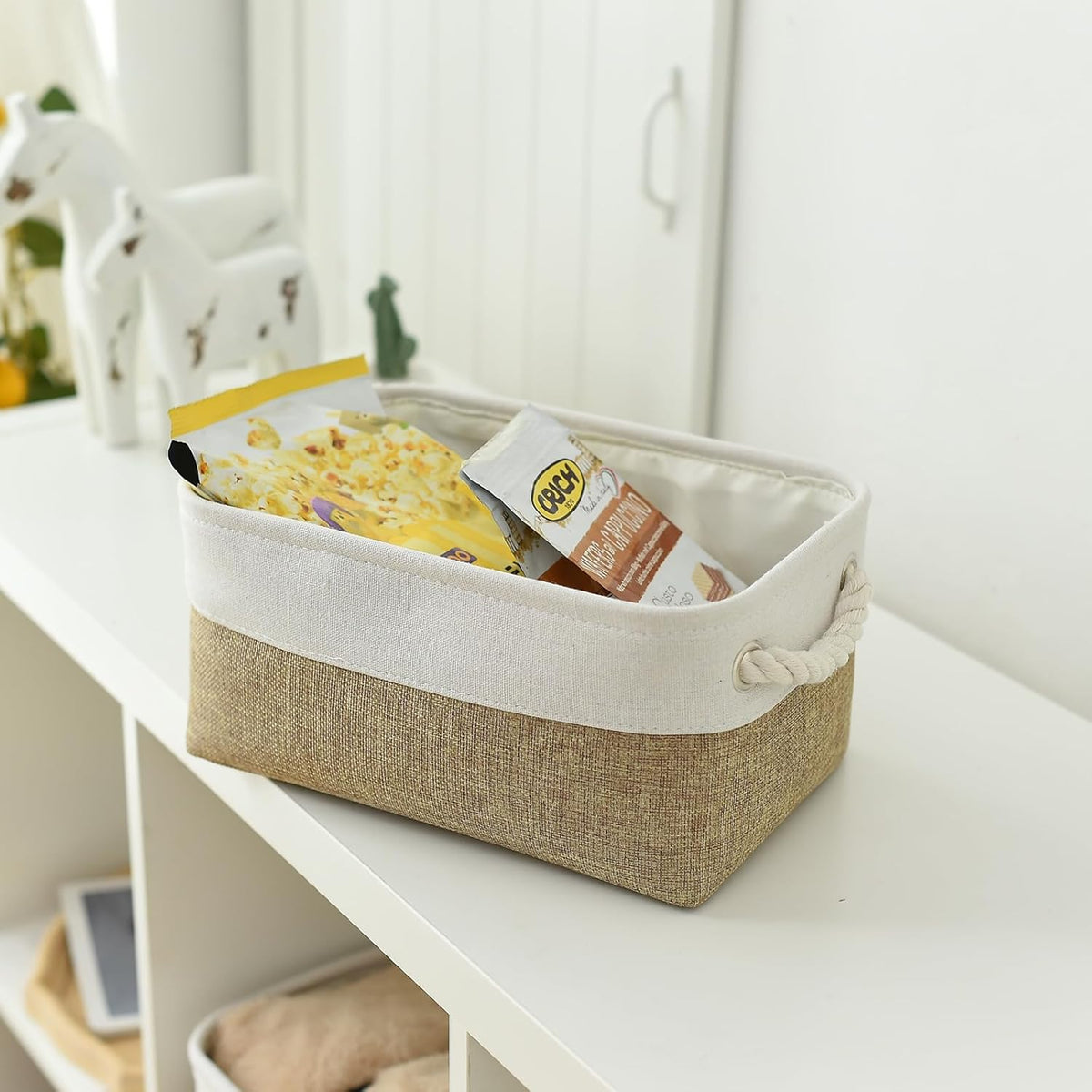 TheWarmHome Storage Basket for Organizing - 1 Pack 12x8x5.2 inch Baskets for Gifts Empty with