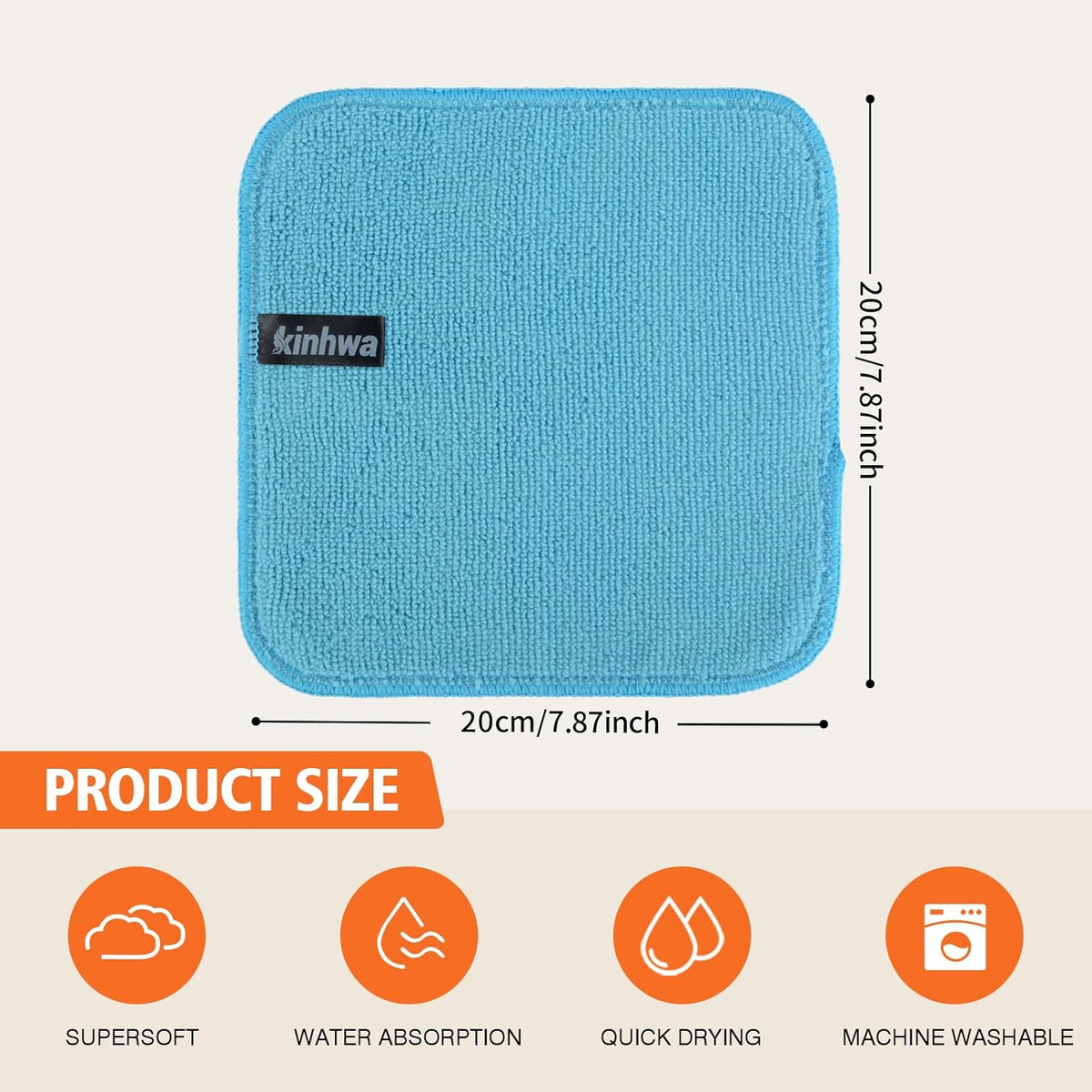 KinHwa Kitchen Washcloths for Dishes Absorbent Microfiber Dish Cloths Quick Dry Dish Rags with Poly