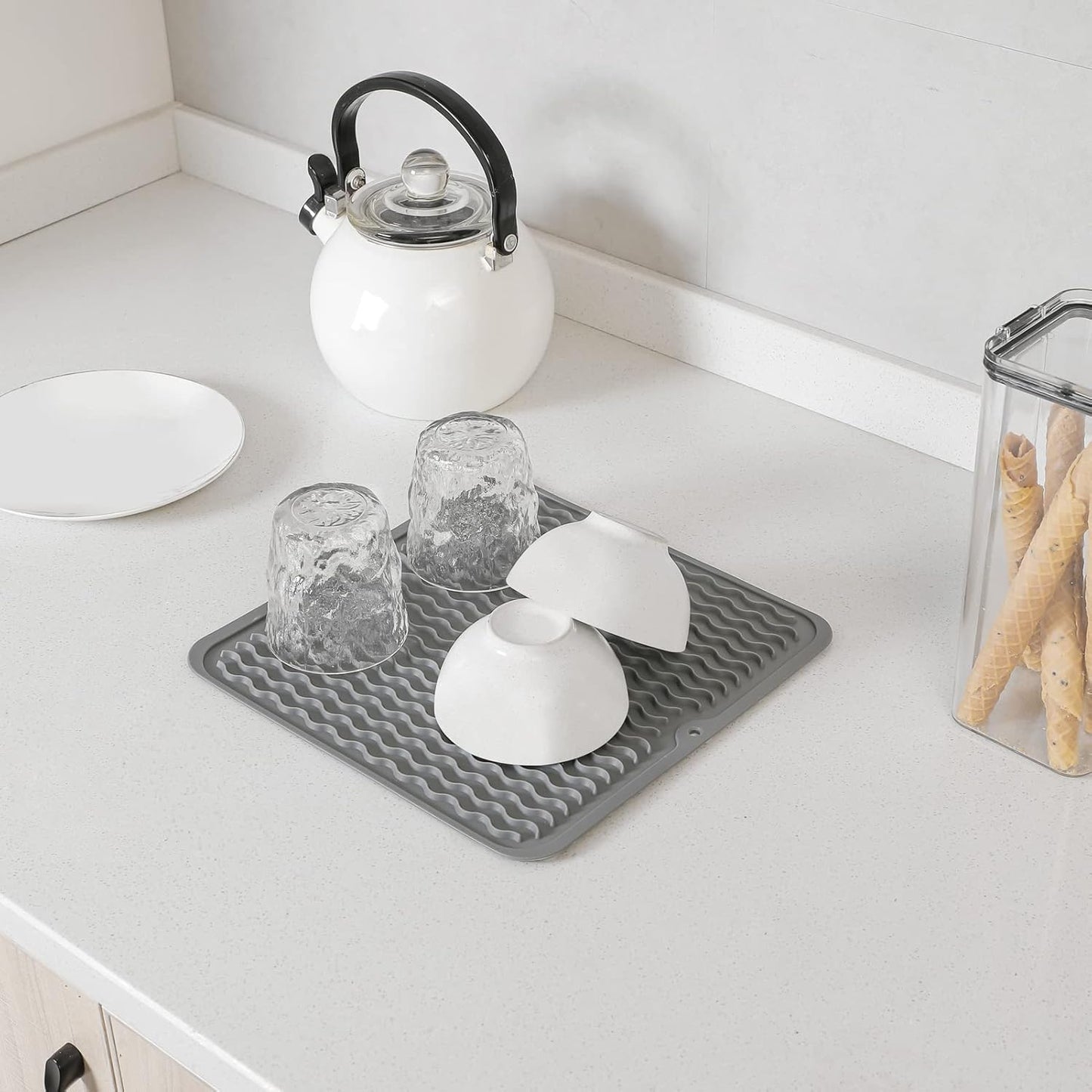 Silicone Dish Drying Mat for Multiple Usage,Easy clean,Eco-friendly,Heat-resistant Silicone Mat for