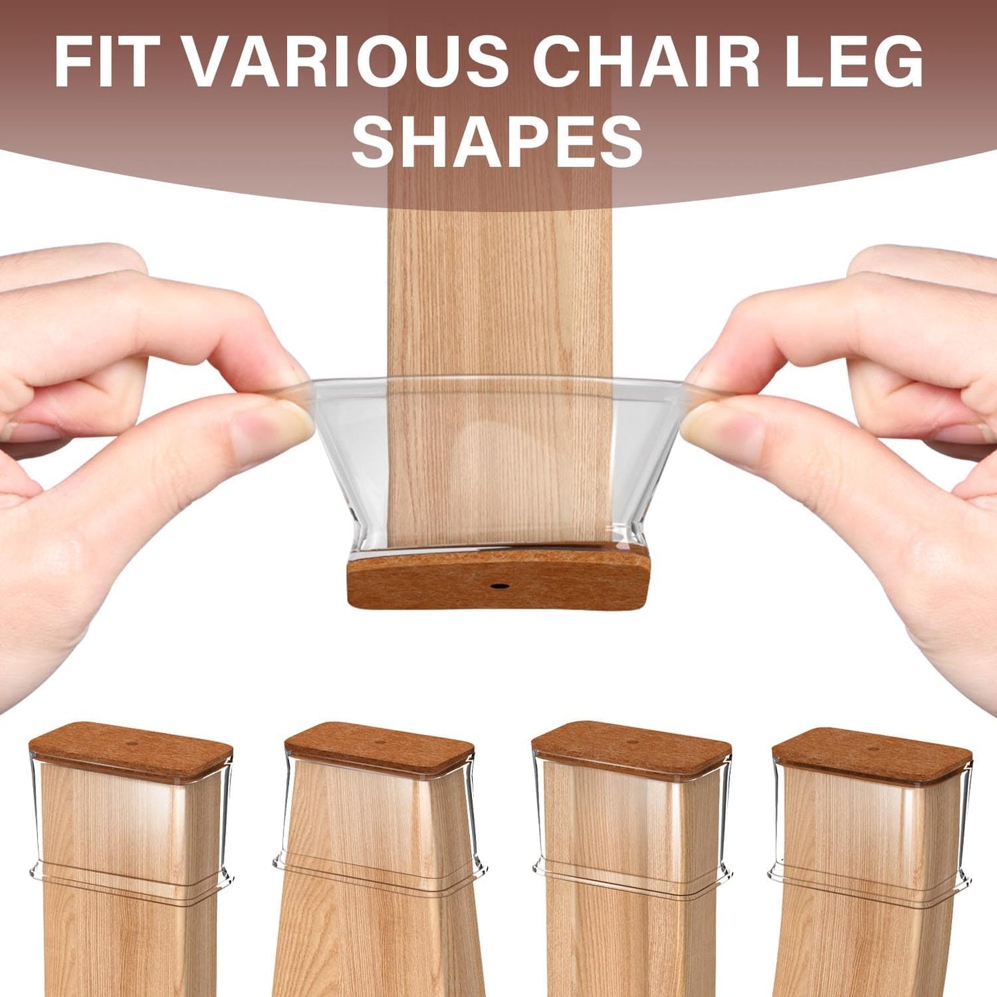 Chair Leg Floor Protectors Rectangle Chair Leg Protectors for Hardwood Floors Silicone Caps Felt
