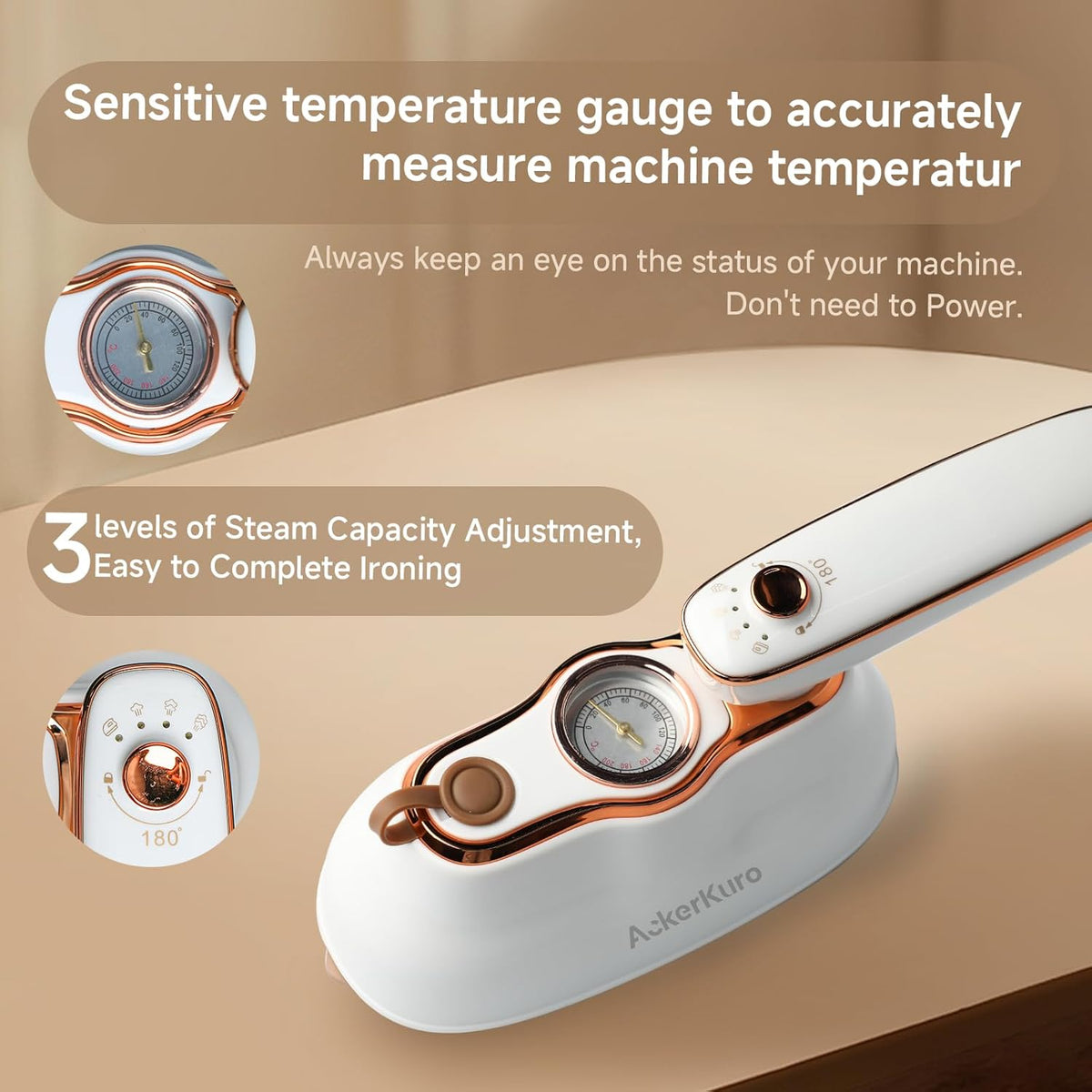 Travel Steamer for Clothes,1200W Portable Handheld Mini Garment Steamers,Steamer & Iron 2 In