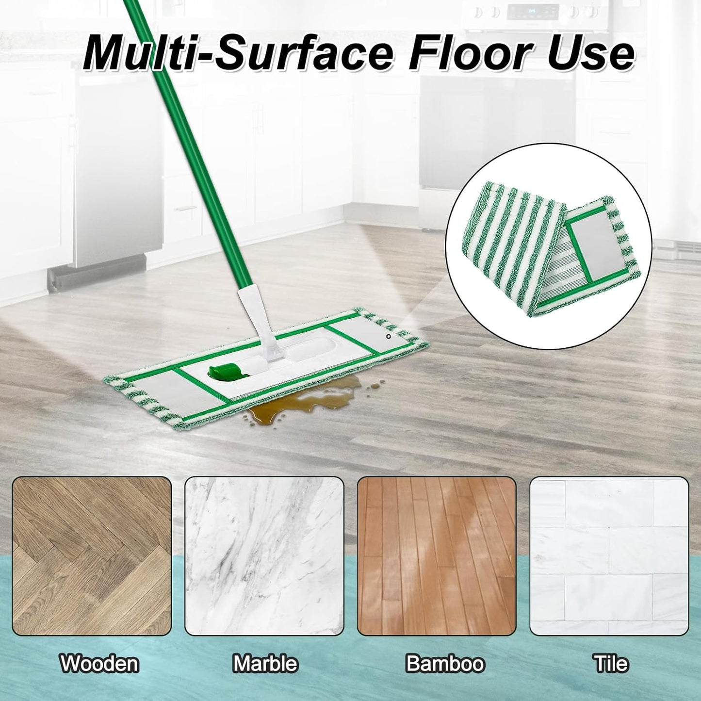 Microfiber Mop Pad Refills Compatible with Libman Wet & Dry Microfiber Mop,Reusable Mop Head