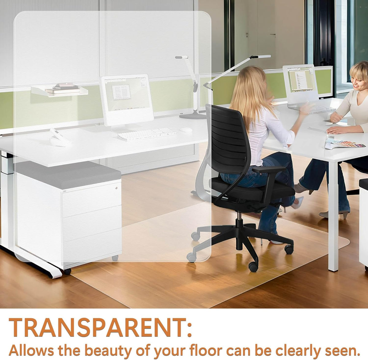Large Office Chair Mat for Hardwood Floor- 46" x 72" Clear Computer Desk Chair Mat for Hard