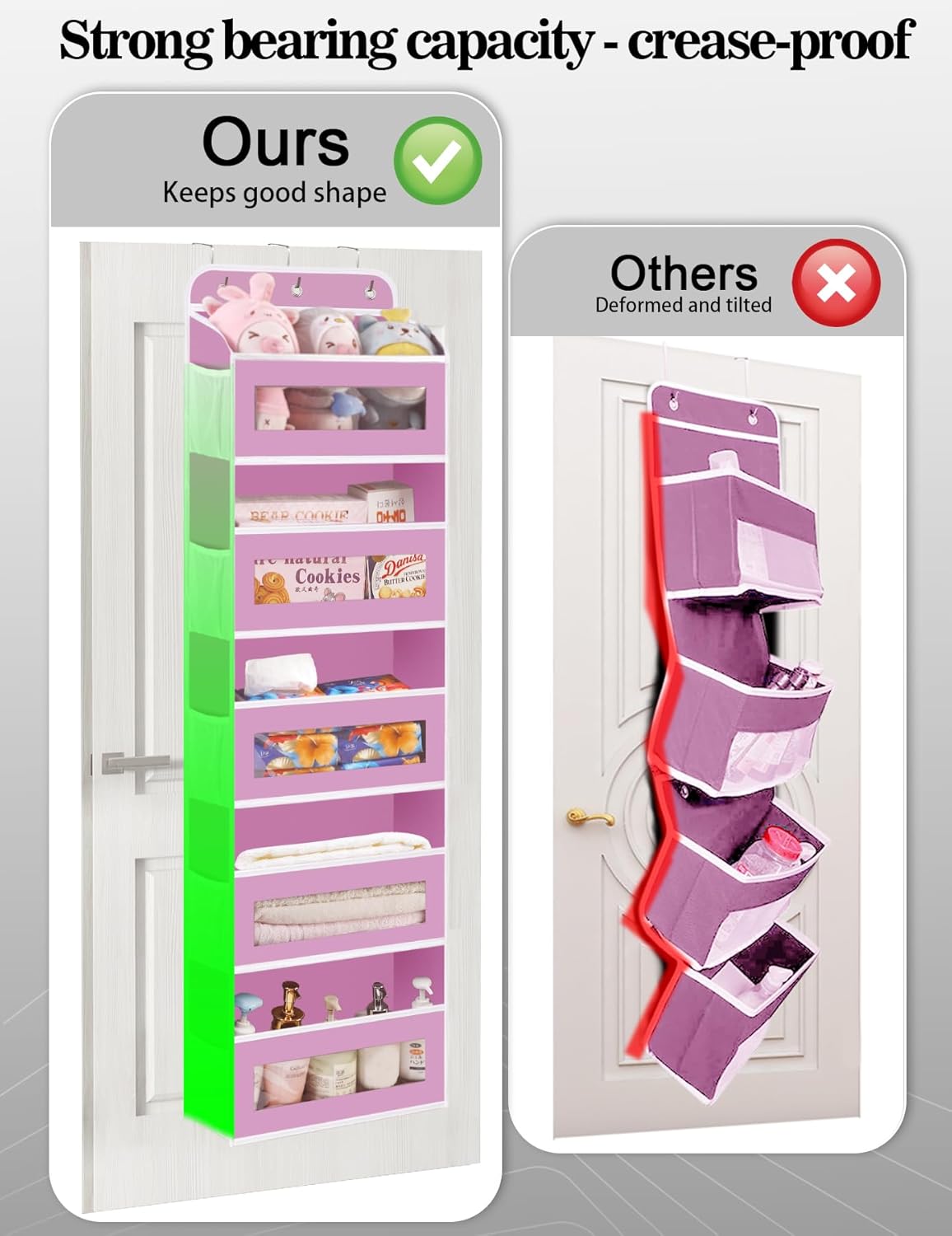 Over The Door Organizer, 5 Shelves Closet Door Hanging Organizer with 10 Mesh Pockets, Nursery