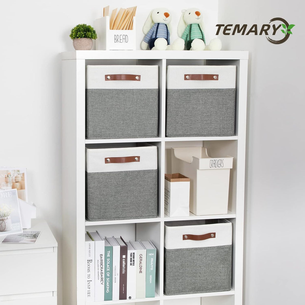 Temary Storage Cubes 12ラ12 Fabric Cube Storage Bins Foldable Storage Baskets with Handles