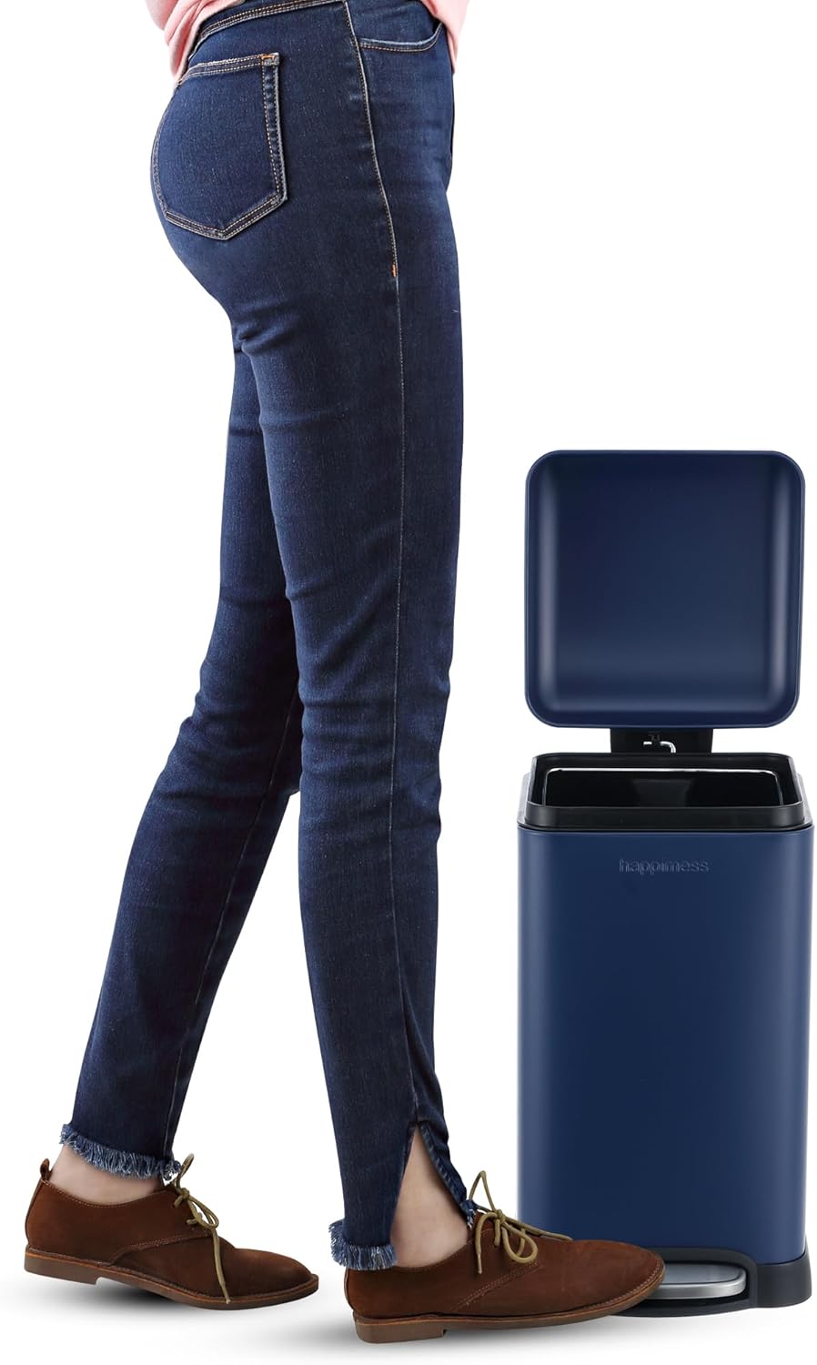 happimess HPM1012F Betty Retro Mini 3.2-Gallon Step-Open Trash Can, Fingerprint Resistant, Modern