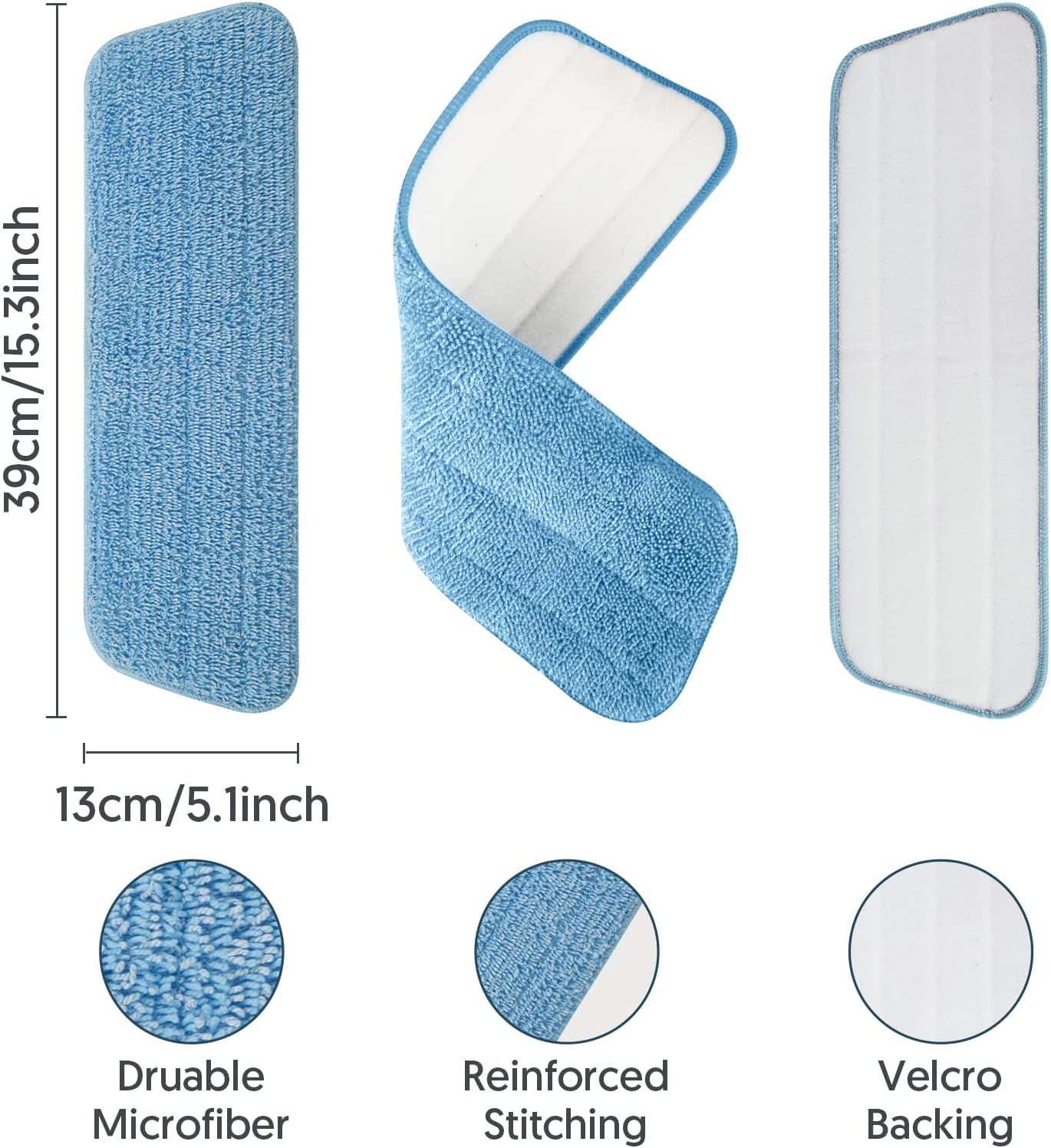 7 Count Reusable Mop Pads for Swiffer PowerMop -MEXERRIS Microfiber Wet Mops Refills PowerMop Pads