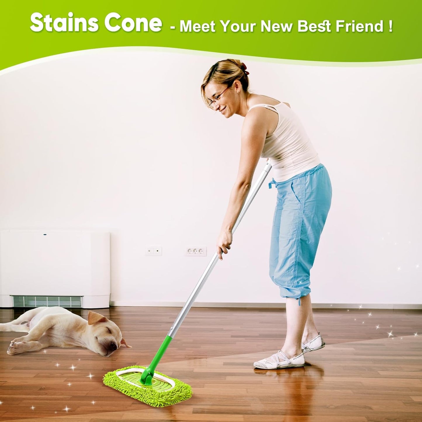 6-Pack Reusable Mop Pads Fit Swiffer Sweeper, Microfiber Cleaning Mop Pads Refill for Dry Sweeping