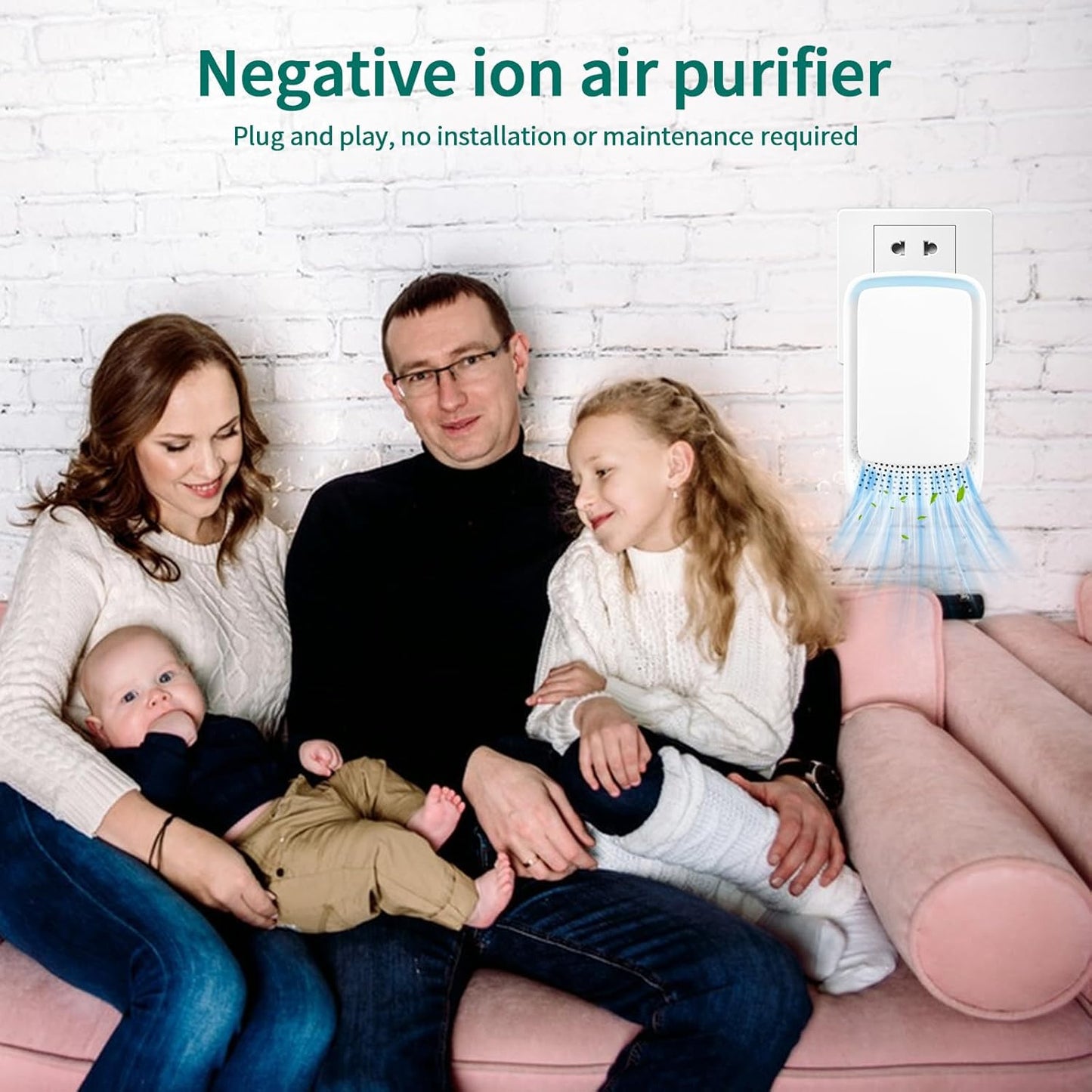 Plug-In Ionic Air Purifier (4), Home Air Ionizer, Silent Filterless Air Purifier, Silent Filterless