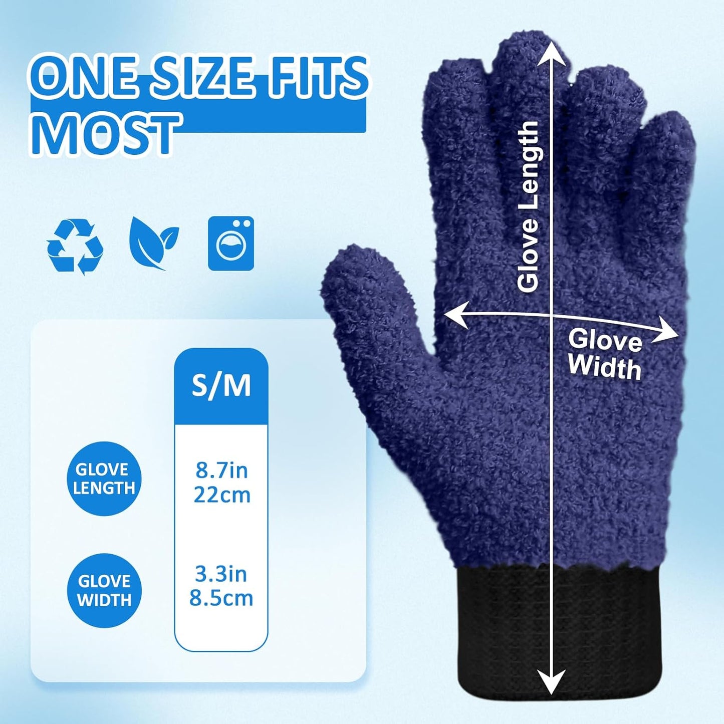 MIG4U 2 Pairs Microfiber Gloves - Dusting Gloves for House Cleaning - Washable Blind Cleaner Duster