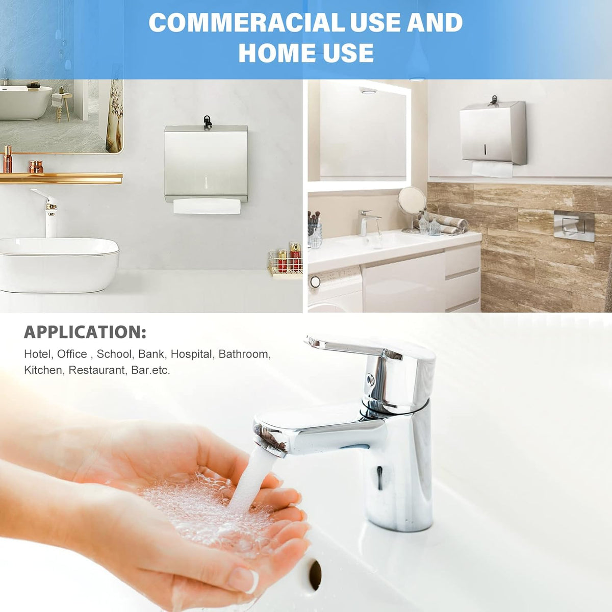 Paper Towel Dispenser Wall Mount Commercial, C Fold Multifold Hand Paper Towel Dispenser, Stainless
