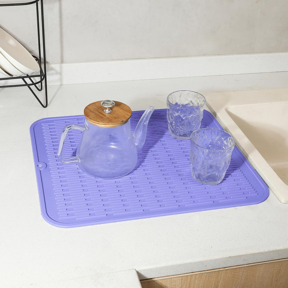 Silicone Dish Drying Mat for Multiple Usage,Easy clean,Eco-friendly,Heat-resistant Silicone Mat for