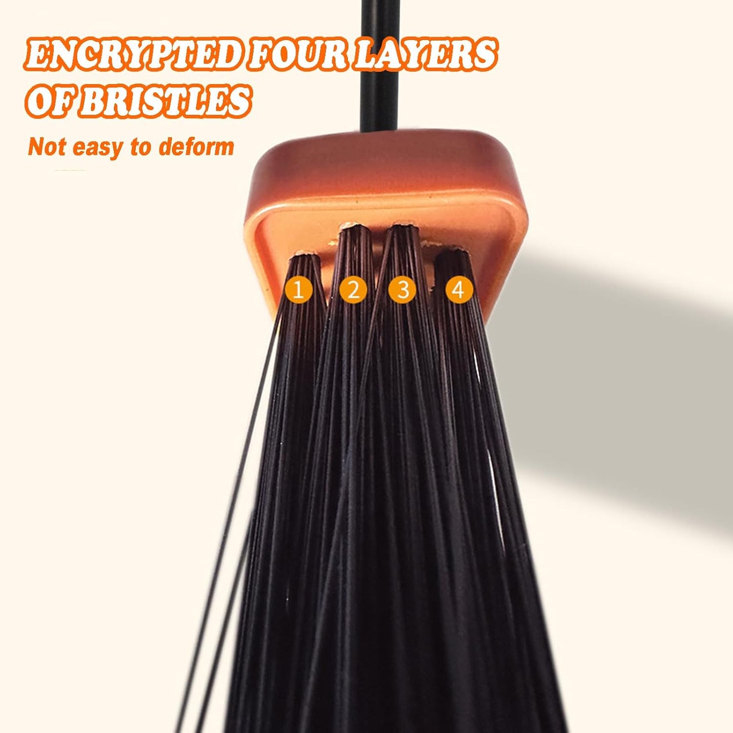 Heavy-Duty Adjustable Angle Broom with 56" Steel Handle - Ideal for Home, Garage, Kitchen