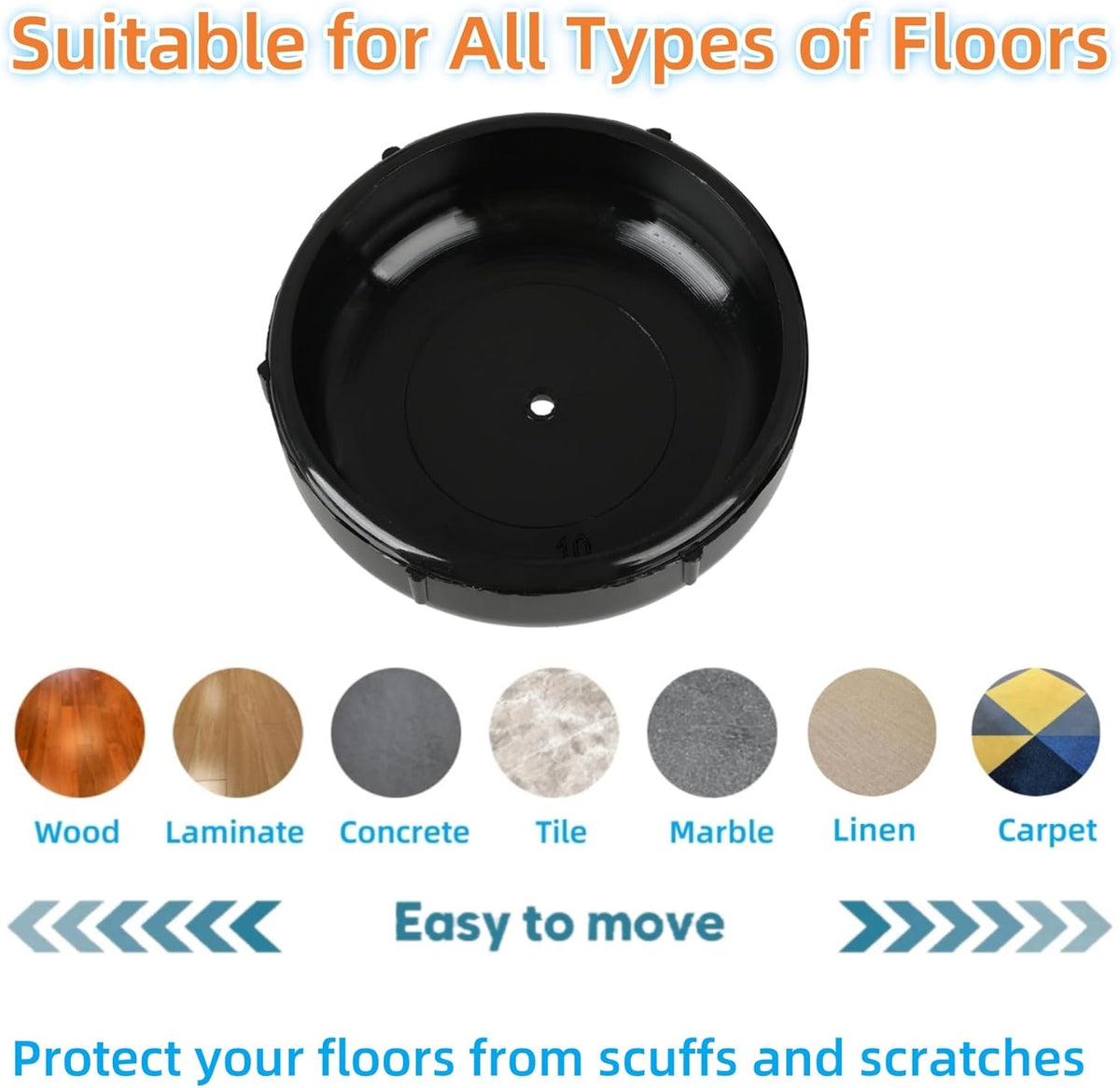 Wrought Iron Patio Furniture Feet Caps - Furnigear 1-1/2" Round Plastic Outdoor Chair Leg Caps