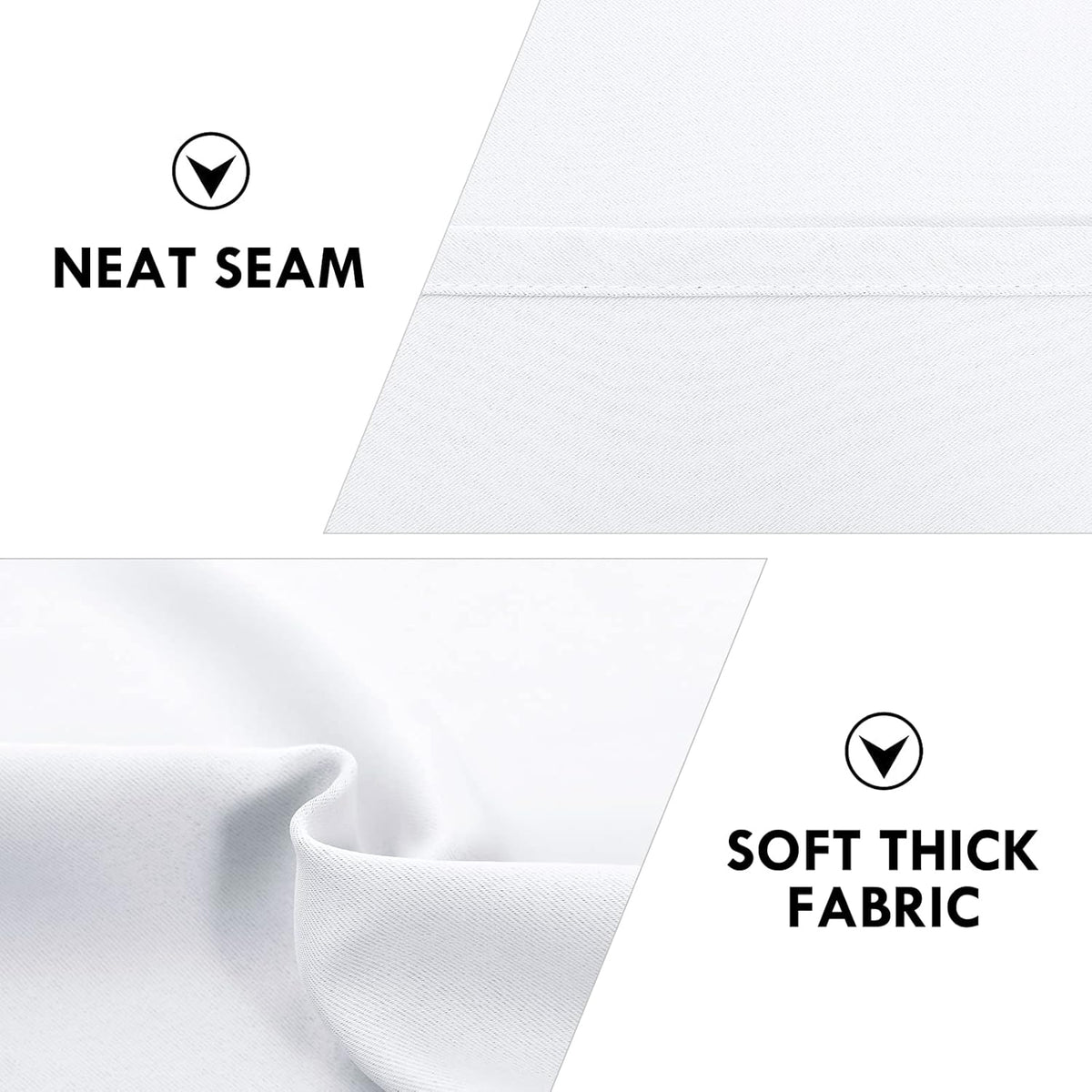 DWCN White Room Darkening Blackout Curtains - Thermal Insulated Privacy Energy Saving Window