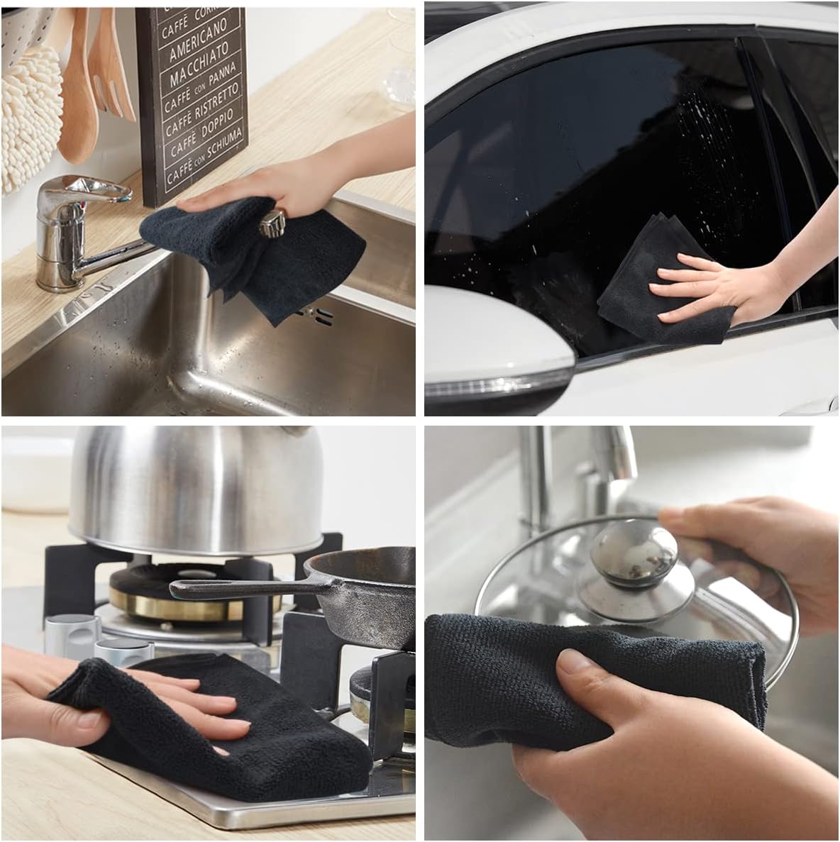 KinHwa Microfiber Dish Cloths for Washing Dishes Ultra Absorbent Dish Rags Fast Drying Kitchen Wash
