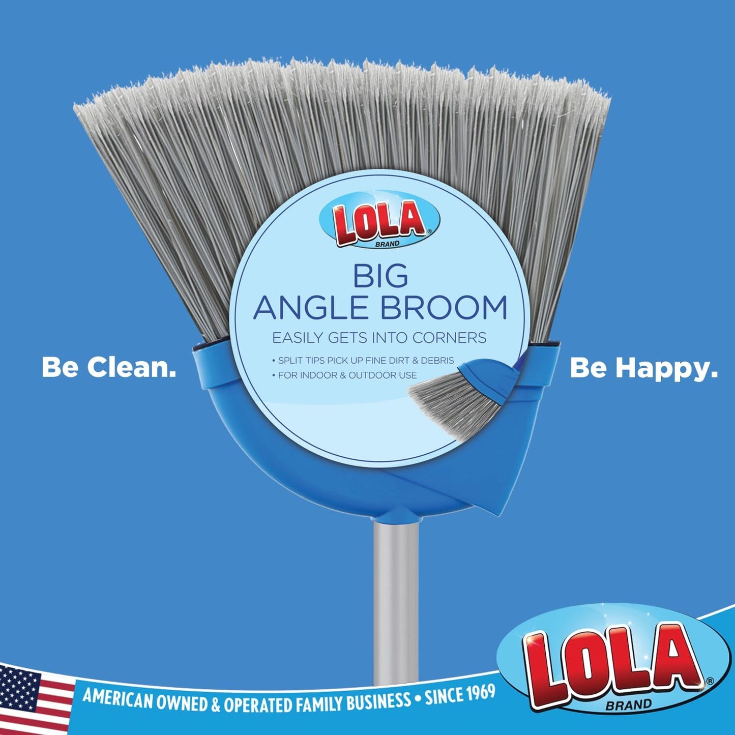 Angle Broom, 13" W Head, Large Style, Made w/Recycled Soda Bottle Bristles, & Aluminum, Includes