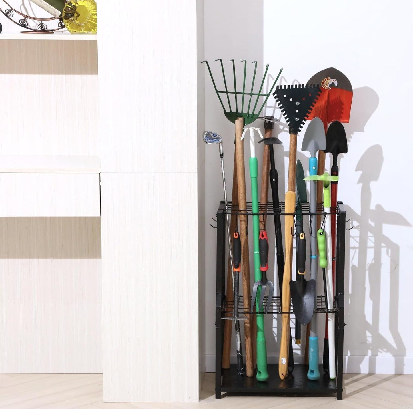 Garden Tool Organizer,Yard Tool Rack Heavy Duty,Free Standing for Garage Corner,Garage