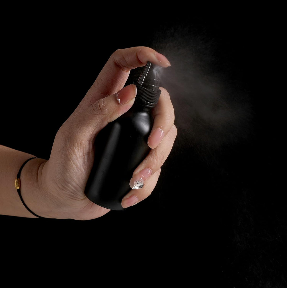 Frosted Black Glass Small Spray Bottle 2 oz 24 Packs,Fine Mist Sprayer Small Clear