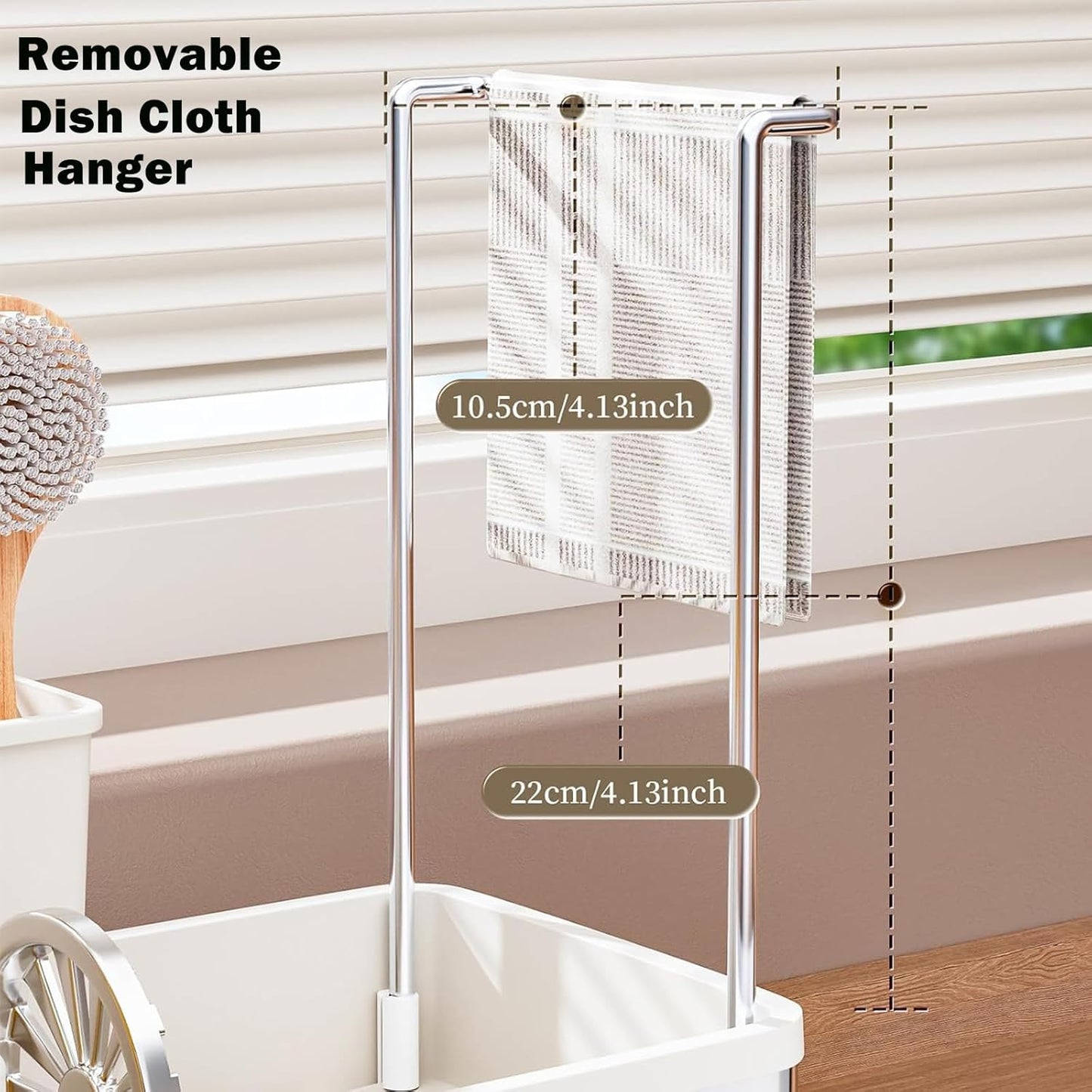 Sponge Holder for Kitchen Sink,Sink Caddy Organizer with Removable Brush Holder,Kitchen Countertop