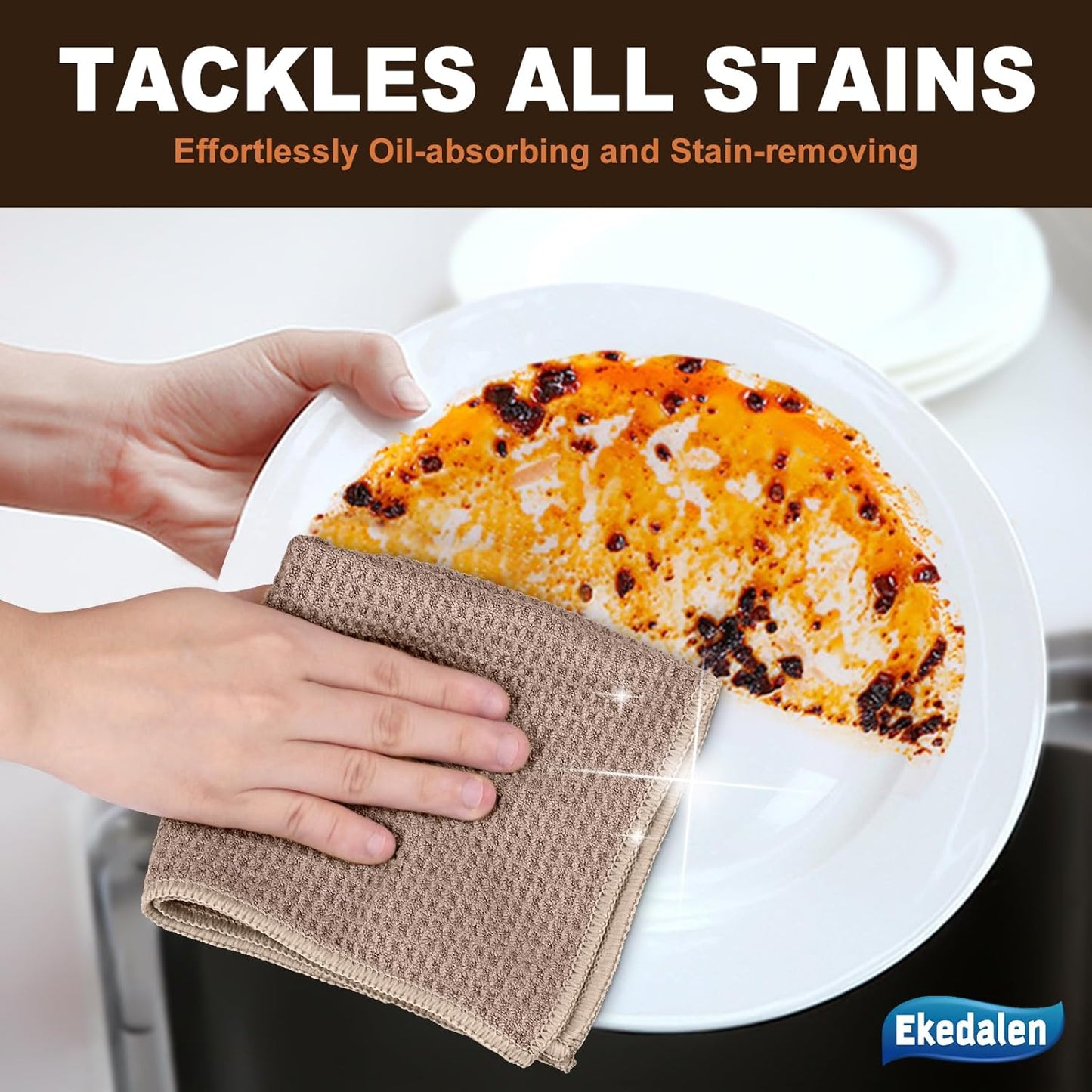 Microfiber Cleaning Cloth Waffle Weave for Dusting Absorbent Towel Quick Drying Dust Rags Household