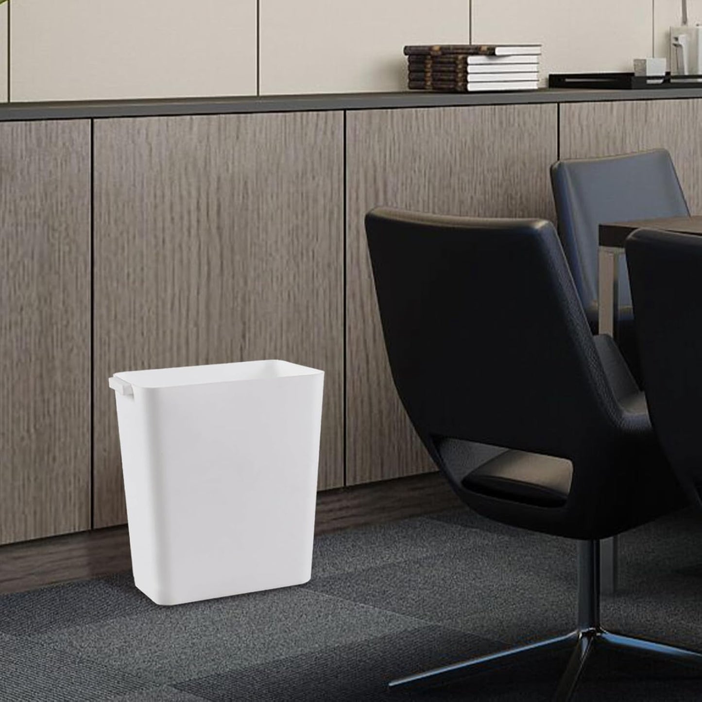 4.5 Gallon Deskside Plastic Wastebasket Rectangular, Open Garbage Container Basket for Office and