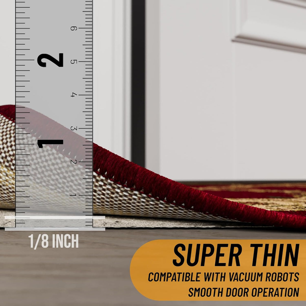 Ottomanson 7'8" x 9' Non-Slip Rug Pad Gripper 1/12 Inch Ultra Thin Dual Surface Felt + Rubber