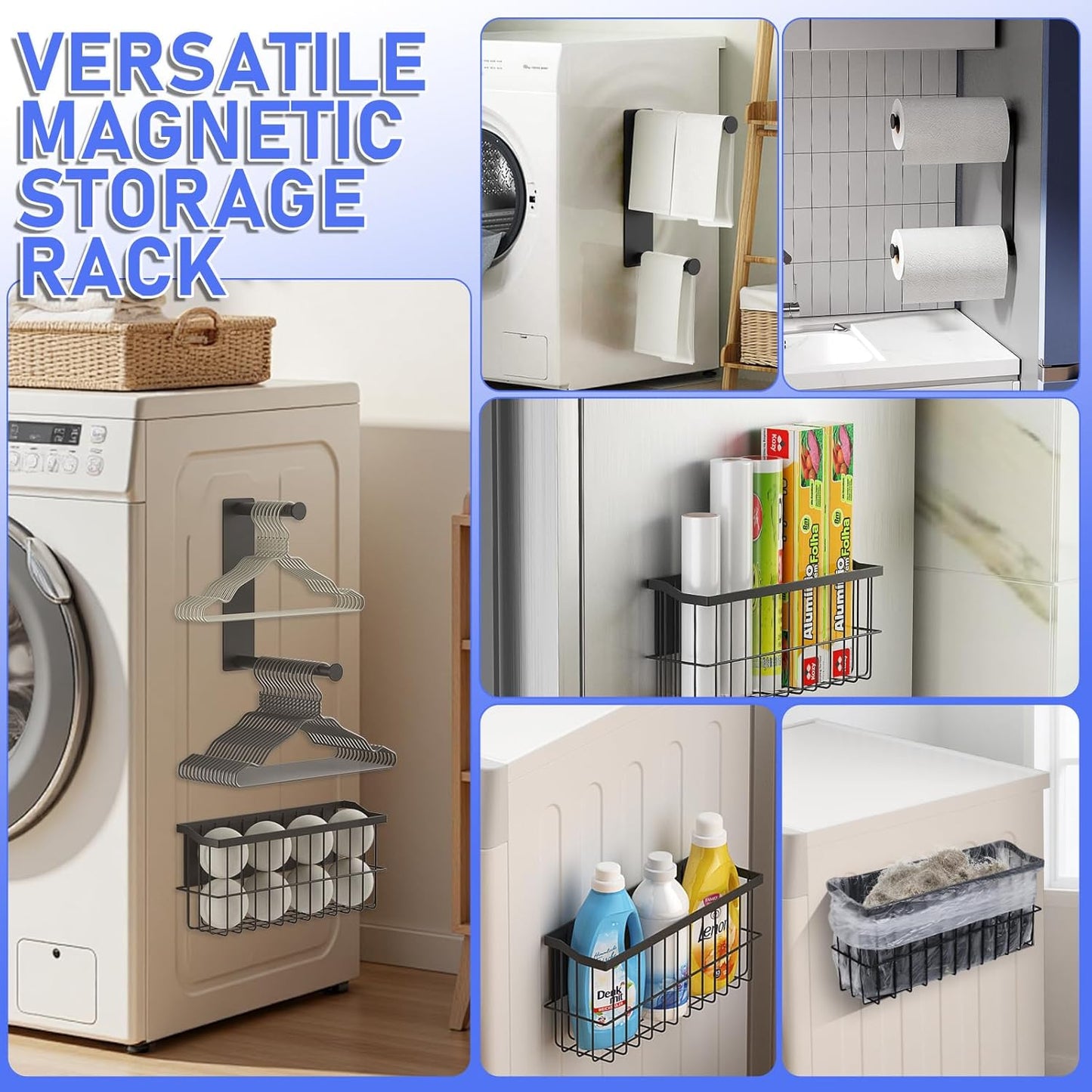 MFTEK Magnetic Dryer Ball Holder and Magnetic Hanger Holder for Laundry Room Organization