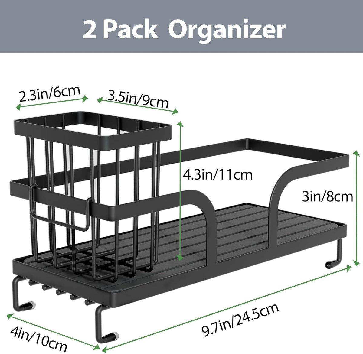 Sponge Holder for Kitchen Sink,Sink Caddy Organizers with Stone Drying Tray, Kitchen Sink Organizer