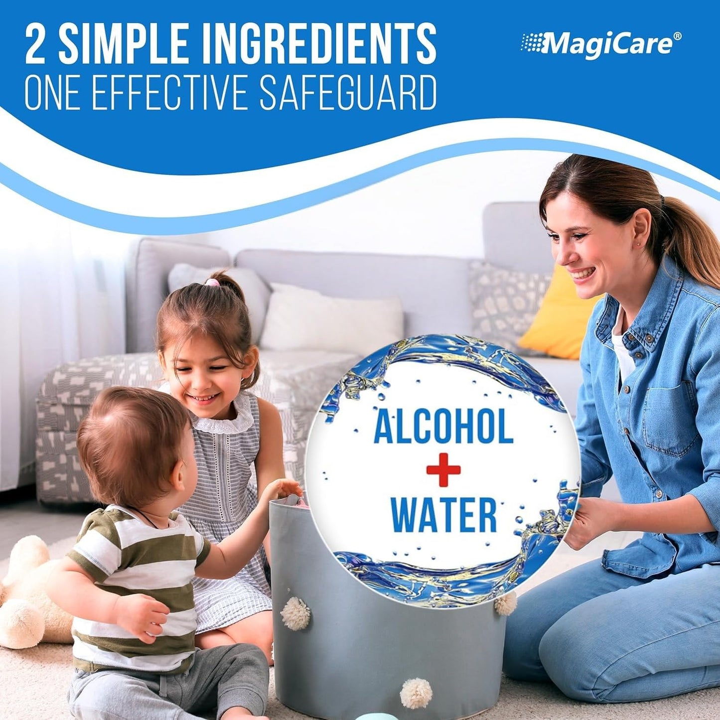 MagiCare 75% Alcohol Hand Sanitizing Wipes (Travel Wipes, 10 Packs) - Premium, Unscented, Large