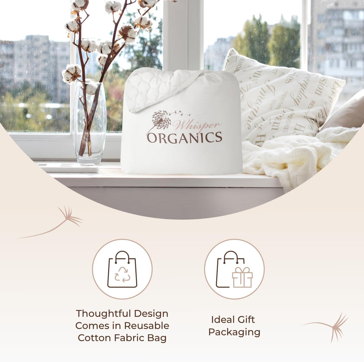 100% Cotton Organic Mattress Pad - Breathable & Cooling Mattress Protector Full Size - Premium