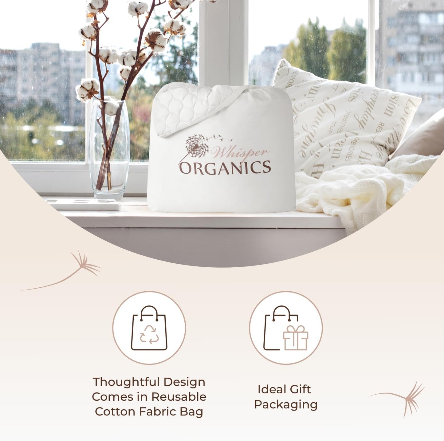 100% Cotton Organic Mattress Pad - Breathable & Cooling Mattress Protector Queen Size - Premium