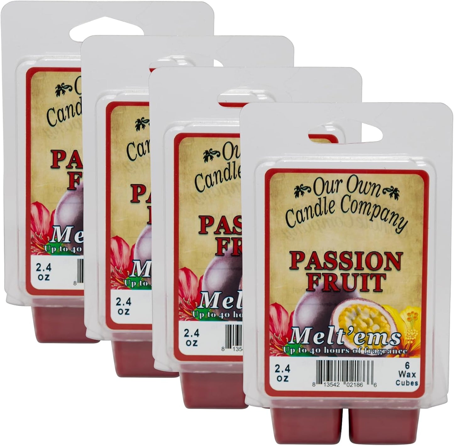 Our Own Candle Company Premium Wax Melt, Passion Fruit Scent, Handmade in The USA, 24 Cubes (4