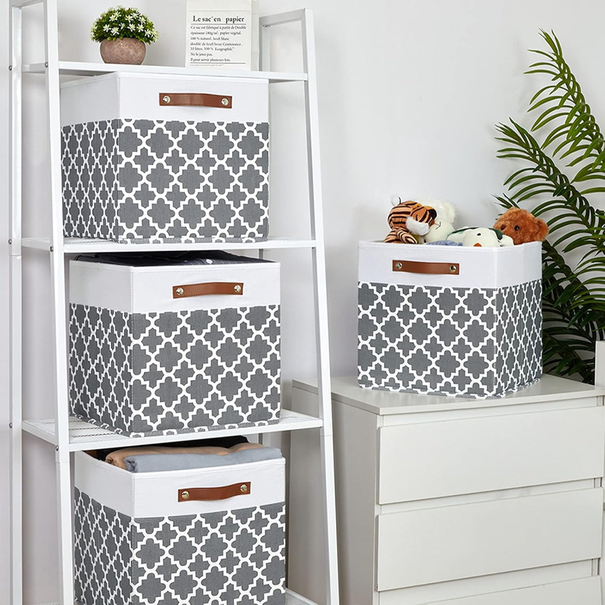 Temary Cube Storage Bins 13x13 Cubes Storage Bins for Shelf, 4 Pack Cube Storage Bins for