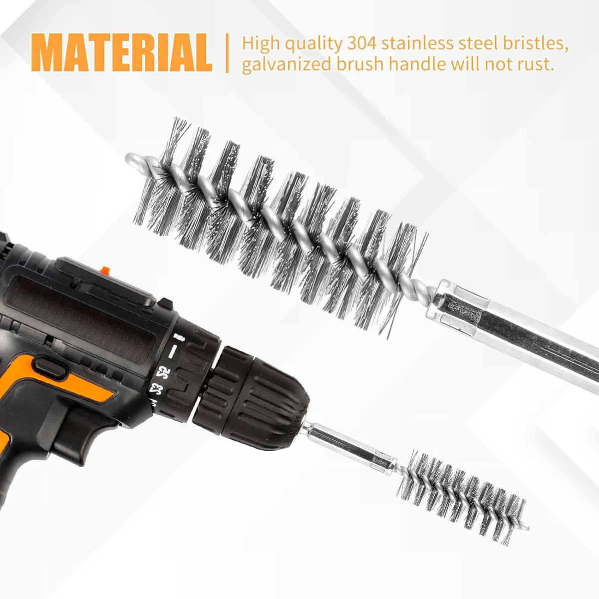 12 Pieces Wire Brush Drill Bore Cleaning Brush Set,with 1/4 Inch Hex Shank Stainless Steel Wire