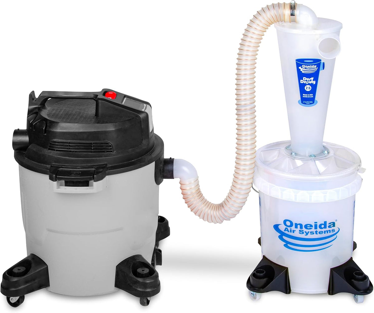 Oneida Air Systems Dust Collector & Cyclone Separator Kit w/ Clear Bucket, 2.5 Deluxe 5-Gal