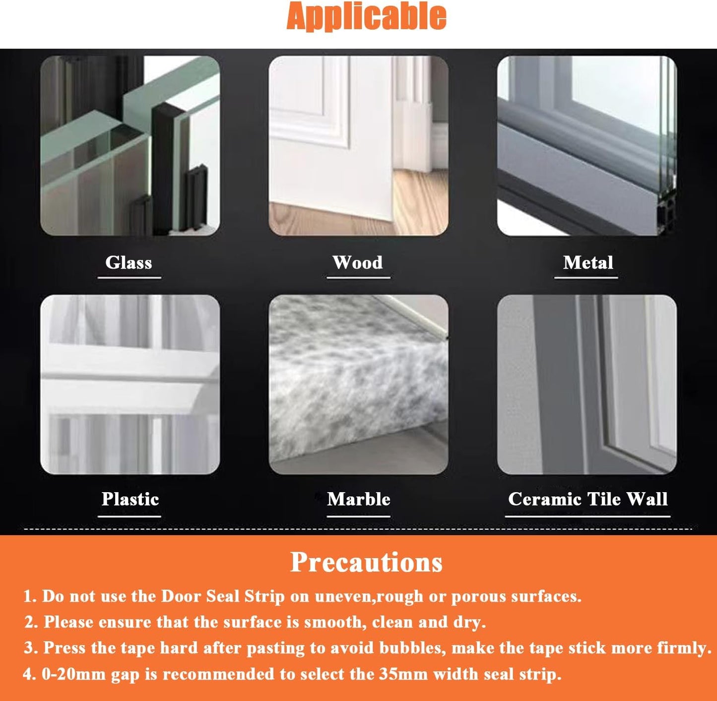 Dstorelhp Upgraded Weather Stripping, No Residue Door Draft Stopper, Silicone Seal Strip for Doors