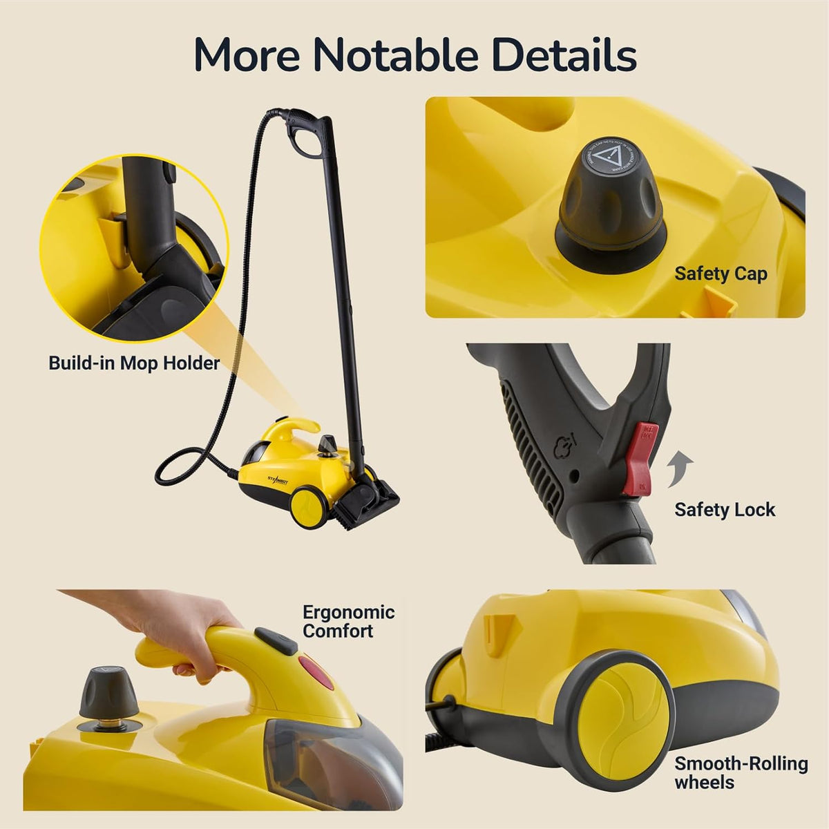 Steam Cleaner with 28-in-1 powerful, deep cleaning for home, floor, car, tiles, grout