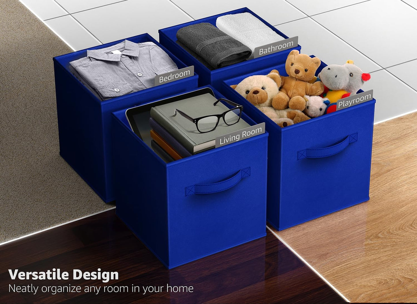 Sorbus Fabric Storage Cubes - 8 Foldable Storage Bins for Organizing Pantry, Cubbies, Toy Box