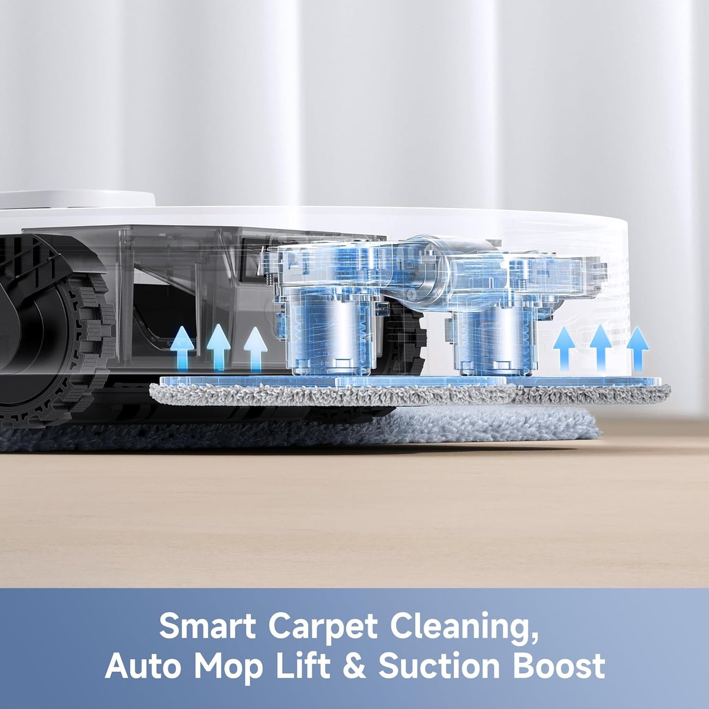 Mova E40 Ultra Robot Vacuum and Mop, 19,000Pa Suction, Extenable & Liftable Mop, All-in-One