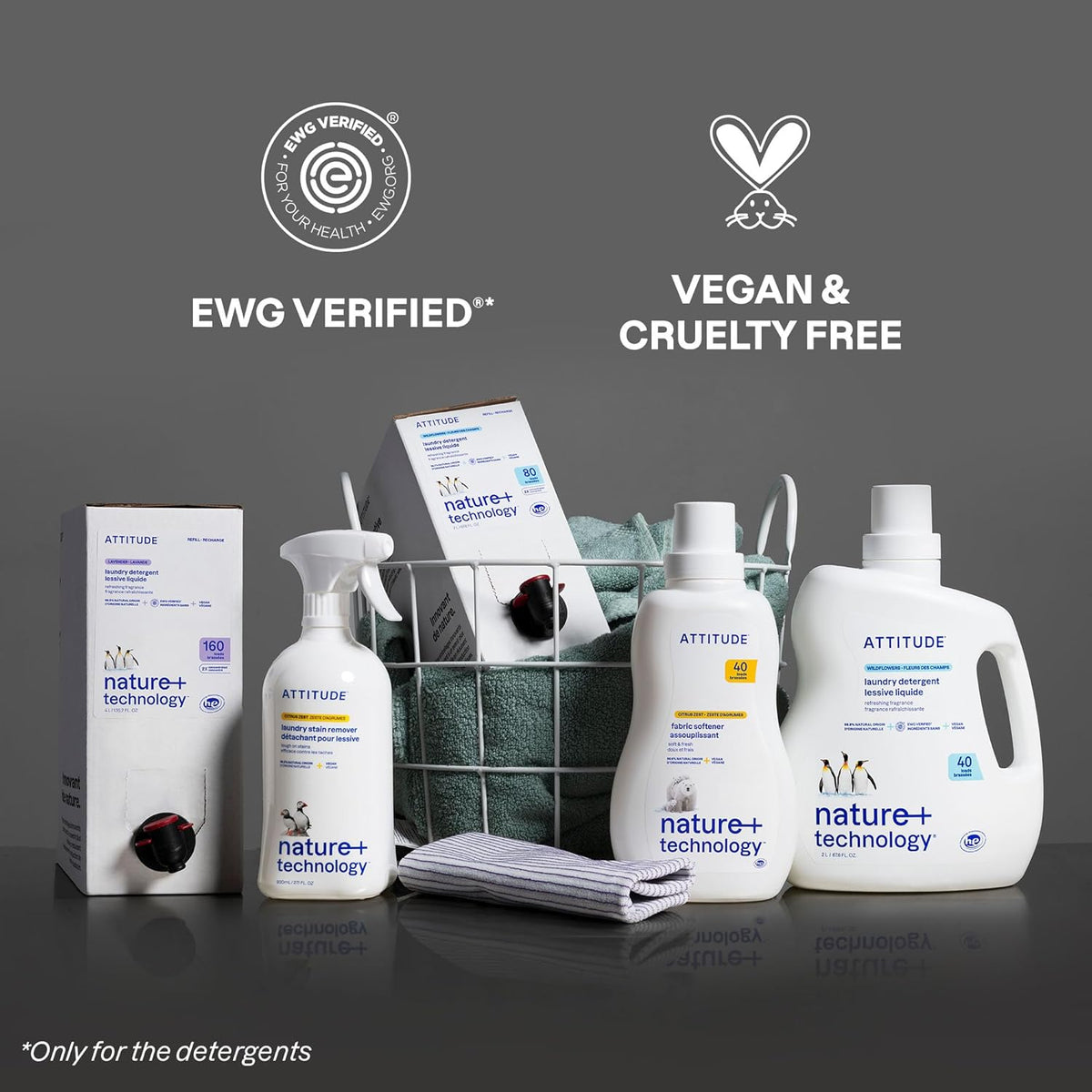 ATTITUDE Liquid Laundry Detergent, EWG Verified, HE Compatible, Plant-Based & Vegan, Natural