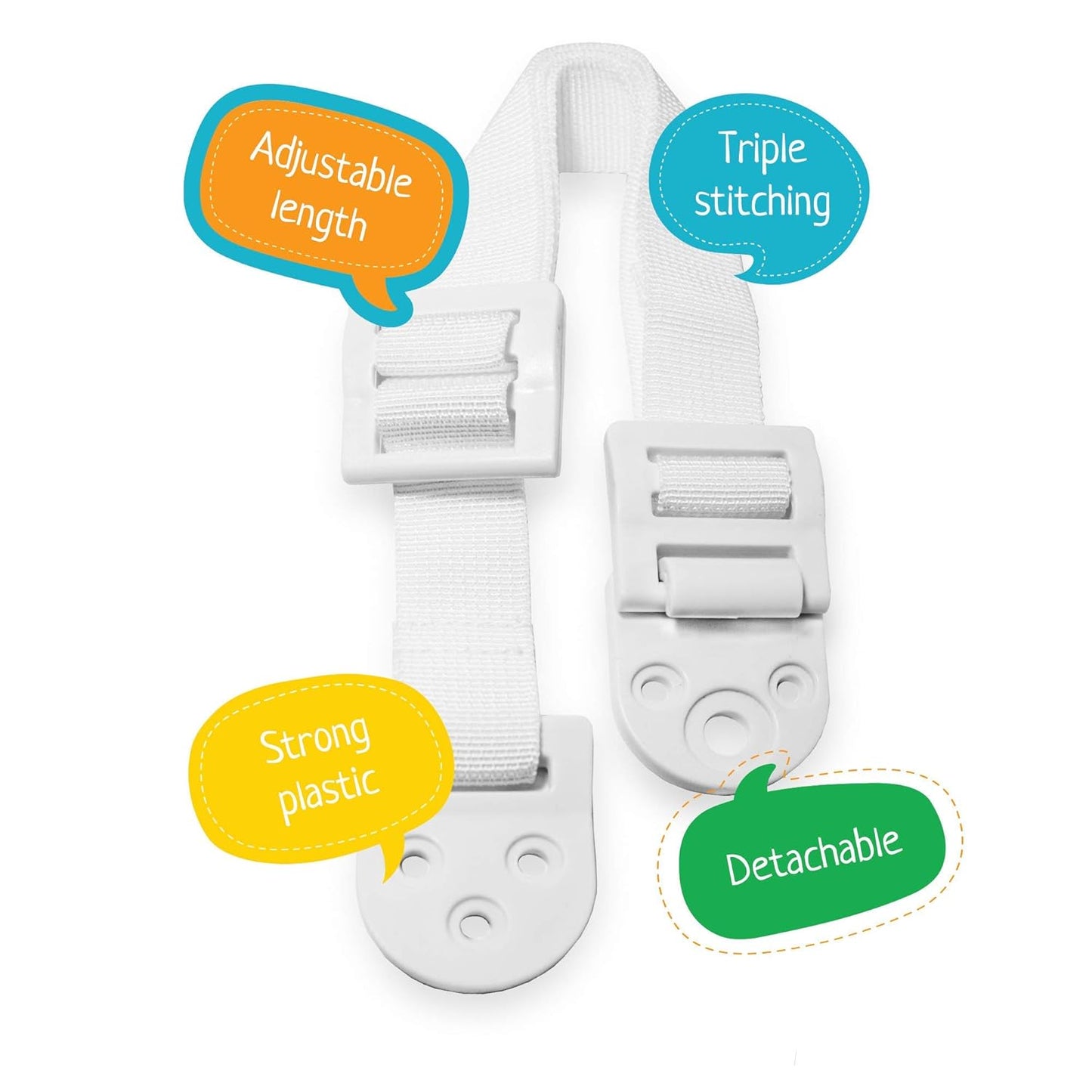 Boxiki Kids Adjustable Anti-Tip Furniture Anchors for Baby Proofing and Dresser Anchoring Kit. 8 PC