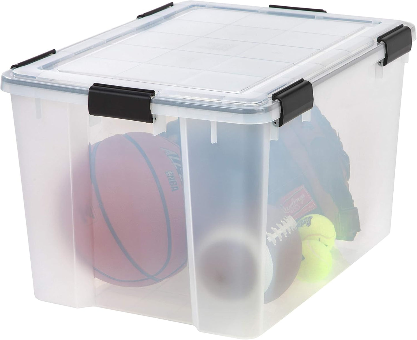 IRIS USA 4-Pack WeatherPro 74 Qt Clear Plastic Gasket Boxes with Latching Lids – Weathertight Heavy
