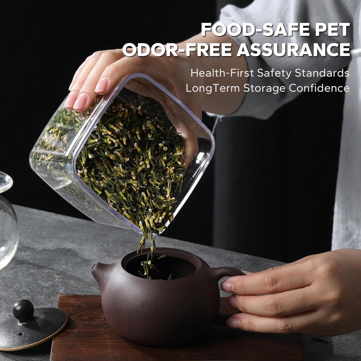 Manual Vacuum Jar With One-Button Vacuum Pump, Airtight Food Cereal Containers Storage With Lids