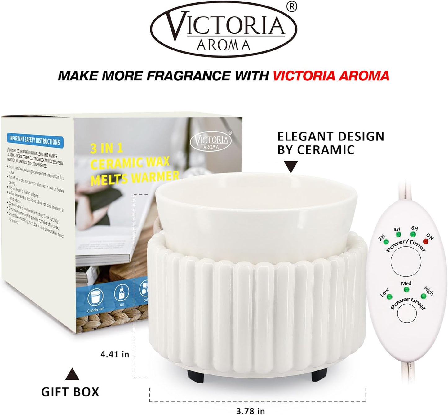 Ceramic Wax Melt Warmer with Timer Candle Warmer for Scented Wax Electric Fragrance Burner for